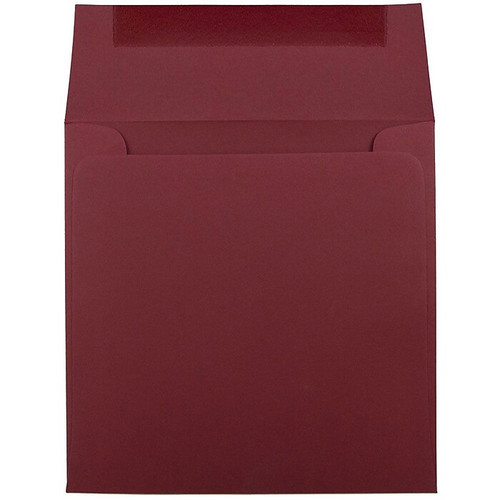 JAM Paper 6 x 6 Square Invitation Envelopes, Dark Red, Bulk 250/Box (31511296H)