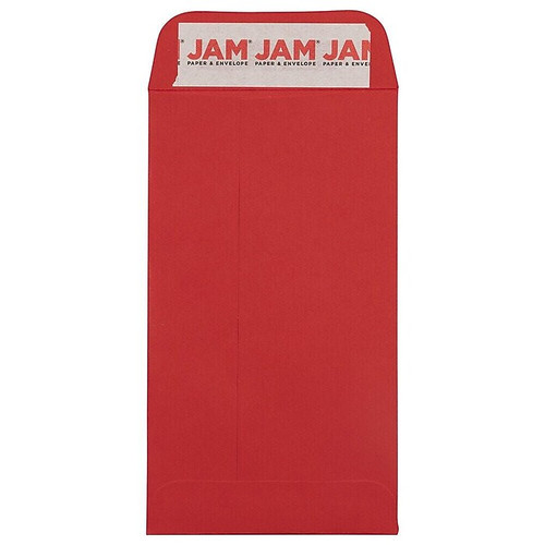 JAM Paper Self Seal #5.5 Coin Business Envelope, 3 1/8" x 5 1/2", Red, 50/Pack (174147509I)