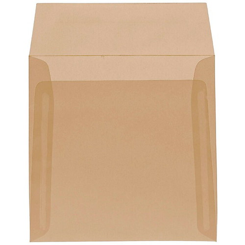 JAM Paper 6.5 x 6.5 Square Translucent Vellum Invitation Envelopes, Spring Ochre Ivory, 50/Pack (PACV520I)