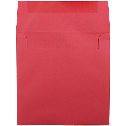 JAM Paper 8.5 x 8.5 Square Colored Invitation Envelopes, Red Recycled, 50/Pack (2794374I)