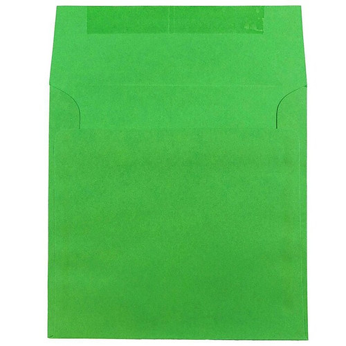 JAM Paper 8.5 x 8.5 Square Colored Invitation Envelopes, Green Recycled, 50/Pack (2792295I)