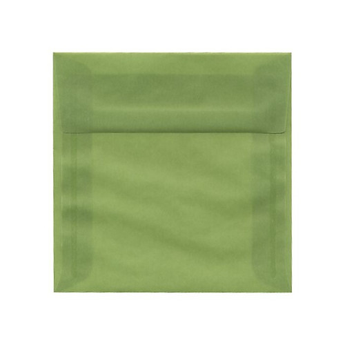 JAM Paper 6 x 6 Square Translucent Vellum Envelopes, Leaf Green, 25/Pack (PACV513)