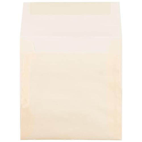 JAM Paper 5.5 x 5.5 Square Translucent Vellum Invitation Envelopes, Spring Ochre Ivory, 50/Pack (1591909I)
