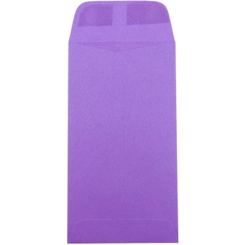 JAM Paper #7 Coin Envelopes, 3 1/2" x 6 1/2", Violet Purple Recycled, Bulk 500/Box (1526758H)