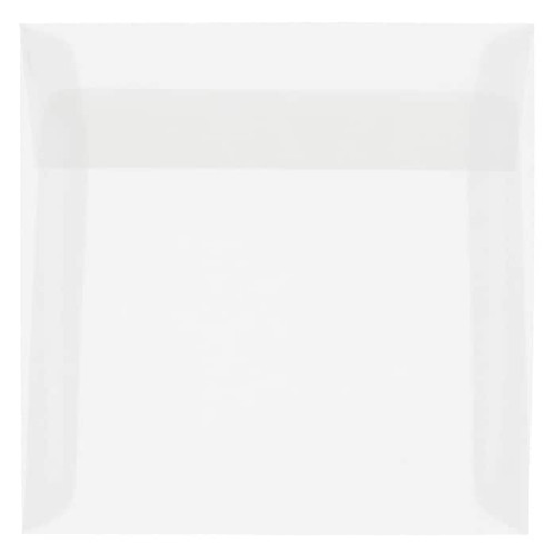 JAM Paper 8 x 8 Square Translucent Vellum Invitation Envelopes, Clear, Bulk 1000/Carton (51287B)