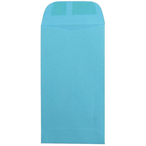 JAM Paper #7 Coin Business Colored Envelopes, 3.5 x 6.5, Blue Recycled, Bulk 500/Box (1526764H)