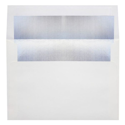 LUX A8 Foil Lined Invitation Envelopes (5 1/2 x 8 1/8) 50/Box, White w/Black LUX Lining (FLWH4885-02-50)
