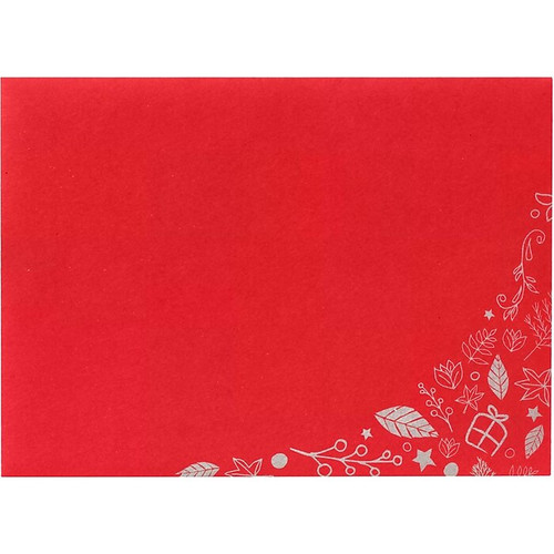 LUX A7 Invitation Envelopes, 5-1/4" x 7-1/4", 250/Pack, Holiday Leaves on Ruby Red (LUX488018G250)