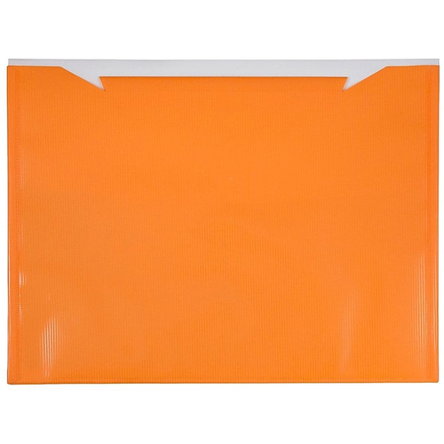 JAM Paper® Plastic Envelopes with Button and String Closure, Letter Booklet, 9.75 x 13, Two-Tone Orange, 12/Pack (235431747b)