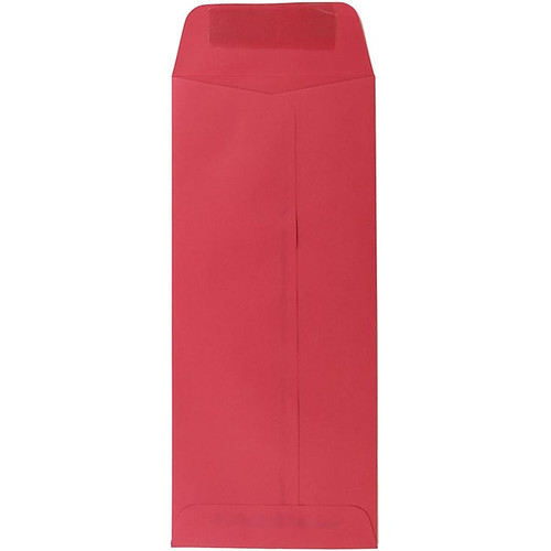 JAM Paper Open End #10 Currency Envelope, 4 1/8" x 9 1/2", Red, 50/Pack (25048I)