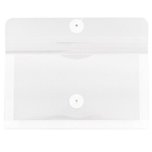 JAM Paper® #10 Plastic Envelopes with Button and String Tie Closure, 5 1/4 x 10, Clear Poly, 12/pack (921B1CL_1)