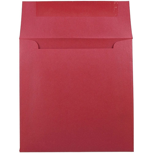 JAM Paper 6 x 6 Square Metallic Invitation Envelopes, Stardream Jupiter Red, 25/Pack (184777)