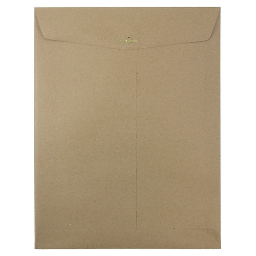 JAM Paper 10 x 13 Open End Catalog Envelopes with Clasp Closure, Brown Kraft Paper Bag, 100/Pack (563120854B)