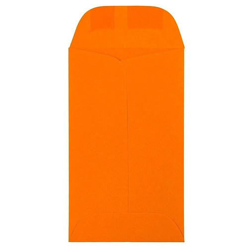 JAM Paper #3 Coin Business Colored Envelopes, 2.5 x 4.25, Orange Recycled, 100/Pack (356730538B)