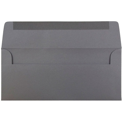 JAM Paper Open End #10 Business Envelope, 4 1/8" x 9 1/2", Dark Grey, 50/Pack (36396438I)