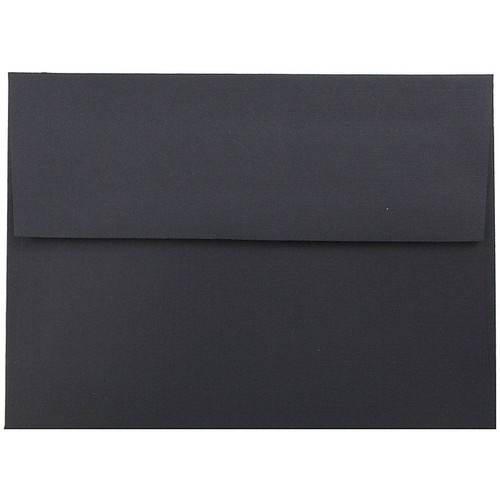 JAM Paper A6 Foil Lined Invitation Envelopes, 4.75 x 6.5, Black Linen with Gold Foil, Bulk 250/Box (3243678H)
