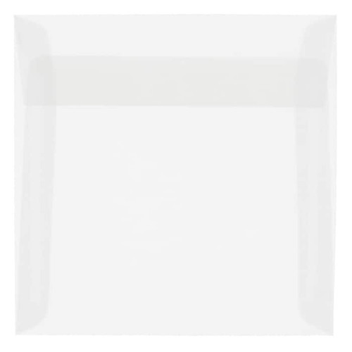 JAM Paper 7.5 x 7.5 Square Translucent Vellum Invitation Envelopes, Clear, 25/Pack (81981)
