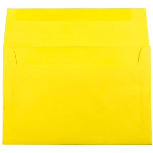 JAM Paper A10 Colored Invitation Envelopes, 6 x 9.5, Yellow Recycled, 25/Pack (28038)