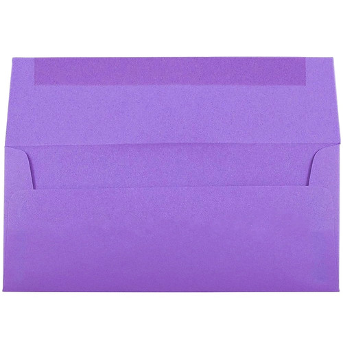 JAM Paper Open End #10 Business Envelope, 4 1/8" x 9 1/2", Violet Purple, 50/Pack (15864I)