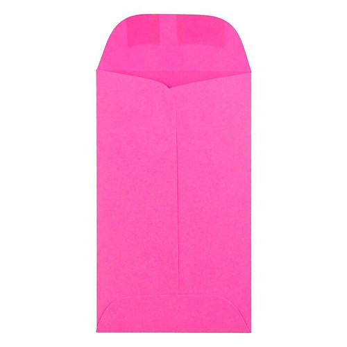 JAM Paper #3 Coin Business Colored Envelopes, 2.5 x 4.25, Ultra Fuchsia Pink, 50/Pack (356730535i)