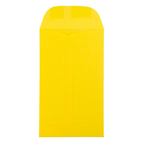 JAM Paper #3 Coin Business Colored Envelopes, 2.5 x 4.25, Yellow Recycled, 50/Pack (356730537i)