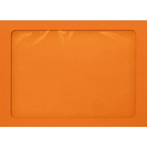JAM Paper A7 Full Face Window Envelopes, Peel & Press, 5 1/4 x 7 1/4, Mandar,Orange, 50 Pack (A7FFW-55-50)