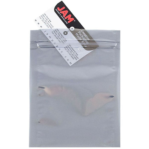 JAM Paper 4 x 6 Open End Catalog Foil Envelopes with Zip Closure, Clear, 100/Pack (30046A58B)