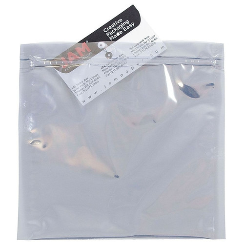 JAM Paper 6 x 6 Square Foil Invitation Envelopes with Zip Closure, Clear, 100/Pack (30066G4901B)