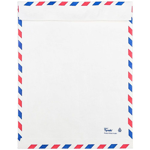 JAM Paper 10 x 13 Tyvek Tear-Proof Open End Catalog Envelopes, White Airmail, 50/Pack (2131101C)