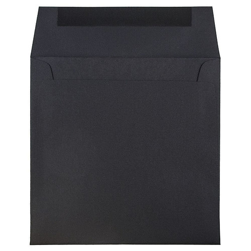 JAM Paper 6.5 x 6.5 Square Invitation Envelopes, Black Linen, 50/Pack (V01211I)