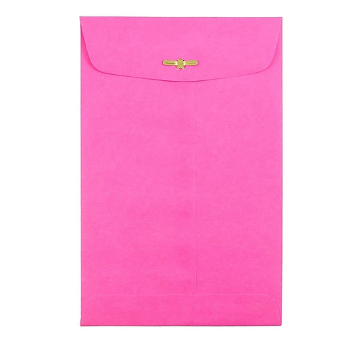 JAM Paper® 6 x 9 Open End Catalog Colored Envelopes with Clasp Closure, Ultra Fuchsia Pink, 10/Pack (900909024B)