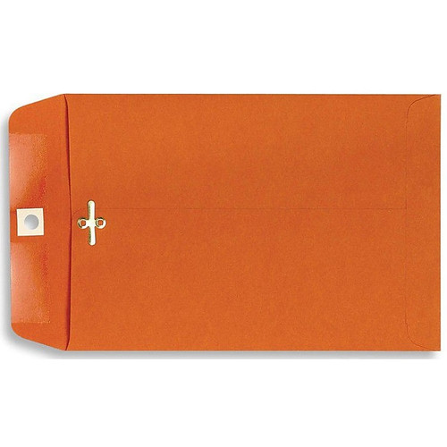 LUX Open End Clasp Envelopes, 9" x 12", Bright Orange, 100/Pack (92938-100)
