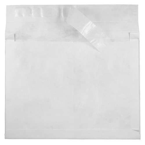 JAM Paper Tyvek Expandable Booklet Envelopes with Peel & Seal Closure, 10 x 15 x 2, White, 100/Pack (376634196b)