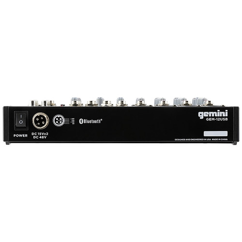 Gemini GEM-12USB Compact 12-Channel Bluetooth Mixer (GEM-12USB)