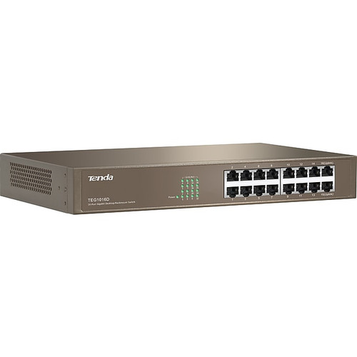 Tenda TEG1016D 16-Port Gigabit Ethernet Unmanaged Switch, Up to 2000 Mbps, Brown (TEG1016D)