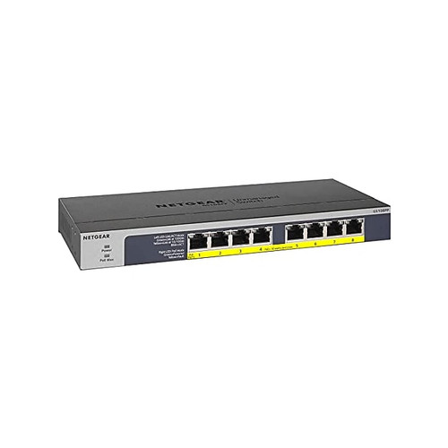 Netgear 8-Port Gigabit Ethernet Unmanaged Switch, Black/Gray (GS108PP-100NAS)