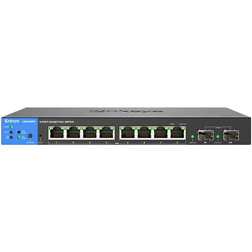 Linksys 8-Port Gigabit Ethernet Managed Switch, Black (LGS310MPC)