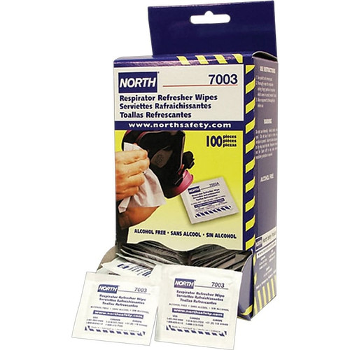 North® Safety Respirator Cleaning Wipe, 5" x 7", 100/Box (65dd3d00e8837636b11c2f55_ud)