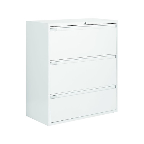 Global 9300 Plus Series 3-Drawer Lateral File Cabinet, Locking, Letter/Legal, Designer White, 36" (TD9336P3F1HDWT)