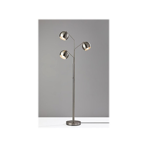 Adesso Emerson 68" Brushed Steel Floor Lamp with Globe Shades (5139-22)