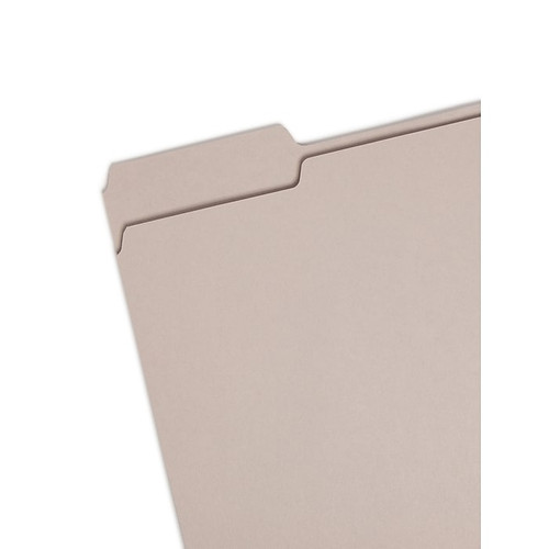 Smead File Folder, 3 Tab, Letter Size, Light Gray, 100/Box (12343)