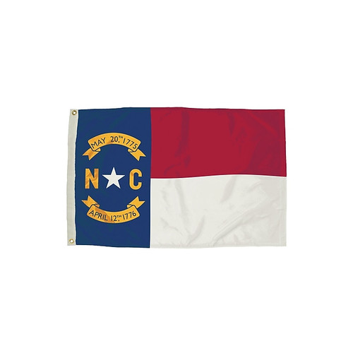 Flagzone North Carolina Flag with Heading and Grommets, 3' x 5', Each (65dd3e6ee8837636b11c3dd3_ud)