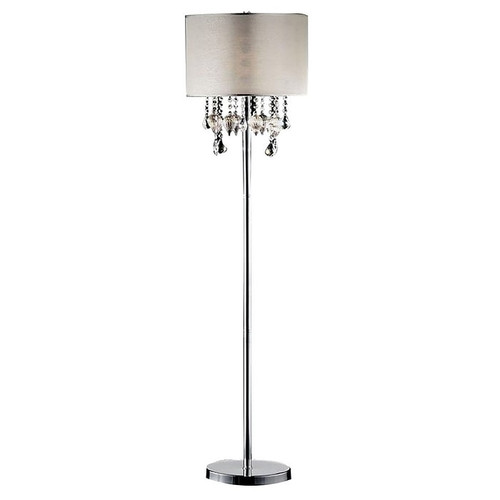 Ore International® 25W Drape Crystal Floor Lamp, Satin Nickel (65dd3e6fe8837636b11c3de9_ud)