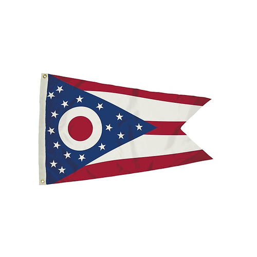 Independence Flag Nylon Ohio Flag with Heading and Grommets, 3x5 ft (FZ-2342051)