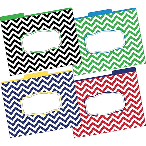 Barker Creek Letter 1/3-Cut Chevron Nautical Decorative File Folder, Multi-Color, 12/Pack (65dd3e87e8837636b11c3f12_ud)