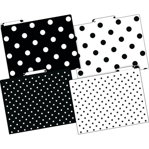Barker Creek File Folder Set, 1/3-Cut Tab, Letter Size, Black & White Dot, 12/Pack (2004_2)