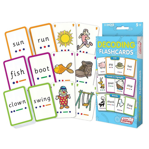 Junior Learning Decoding Flashcards, 3 Sets Per Pack, 3 Packs (JRL211-3)