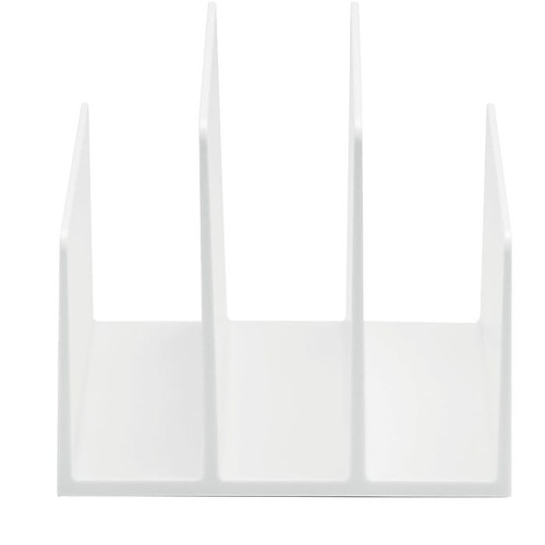 Poppin Fin 3 Compartment Plastic File Organizer, White (102742)