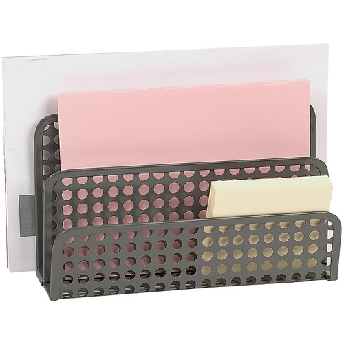 Design Ideas Edison 3-Compartment Metal Letter Holder, Gray (993434719)