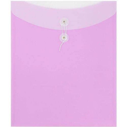 JAM PAPER Plastic Envelopes with Button & String Tie Closure, Letter Open End, 9 1/2 x 12, Two-Tone Lilac Purple, 12/Pack (65dd3fe9e8837636b11c4cd4_ud)
